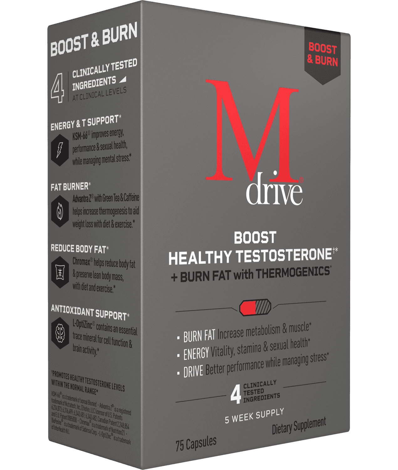 Mdrive Boost & Burn Testosterone + Fat Burning