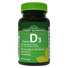 Walgreens Finest Nutrition Vitamin D3 2000 IU